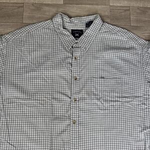 Harbor Bay Button Front Shirt Short Sleeve Green Check Pattern sz 5X